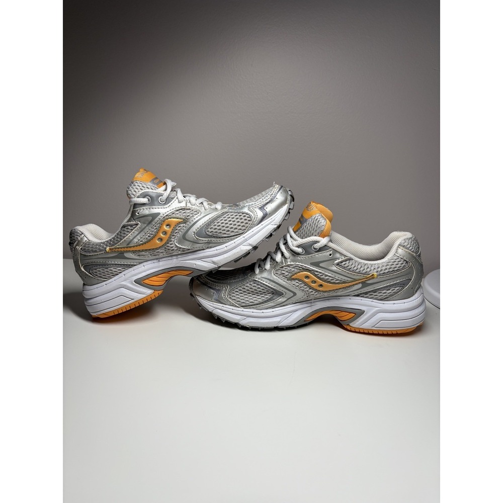 Saucony Grid Fusion Athletic Running Shoes Sneakers Gray Orange Womens - Size 8 - Picture 2 of 11